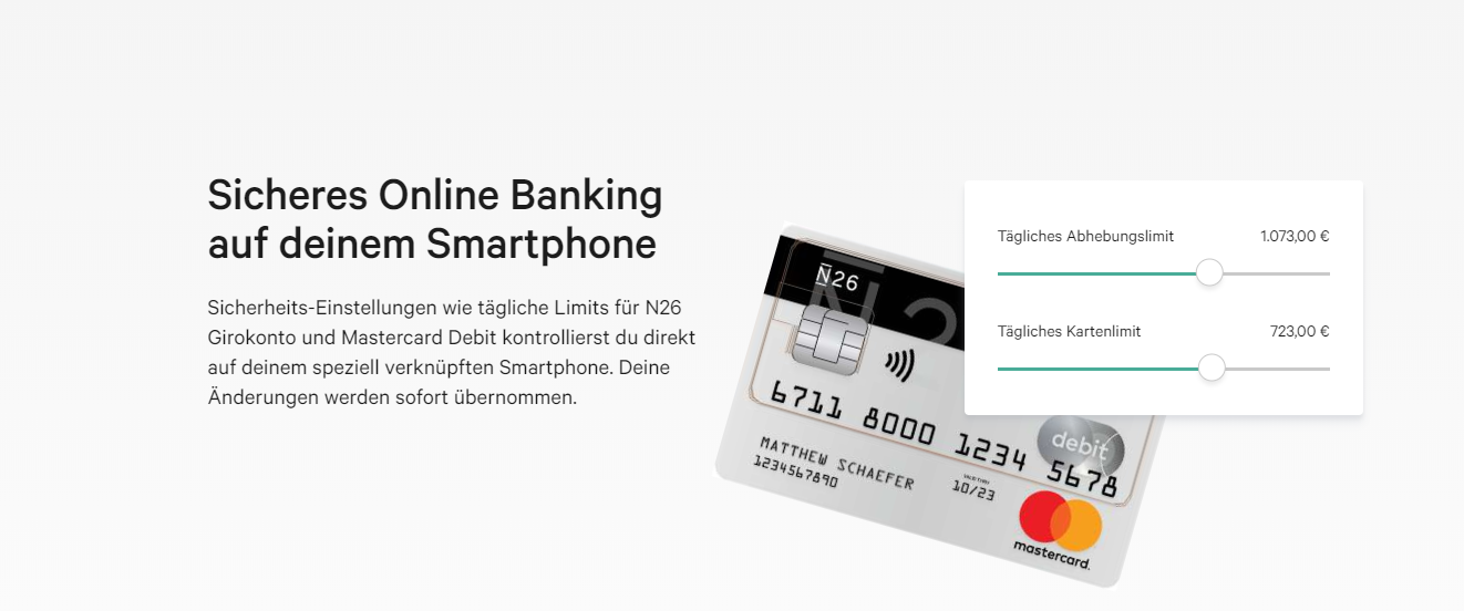 Die N26 bietet sicheres Online Banking
