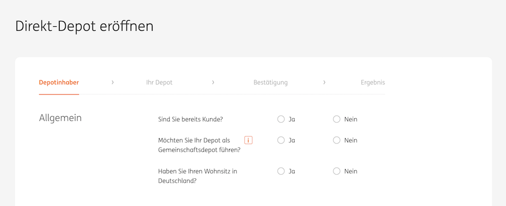 Das ING-DiBa Depot steht binnen weniger Klicks bereit